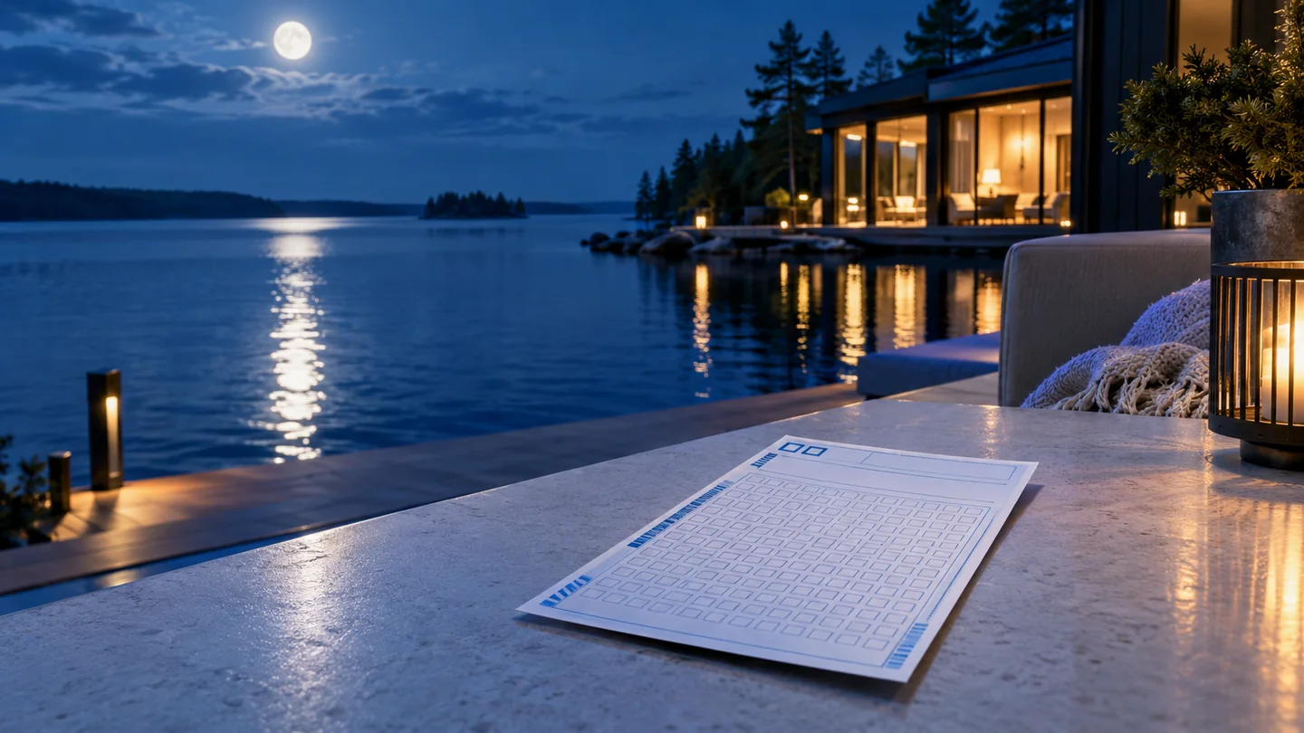 Moonlit Finnish Lotto results scene